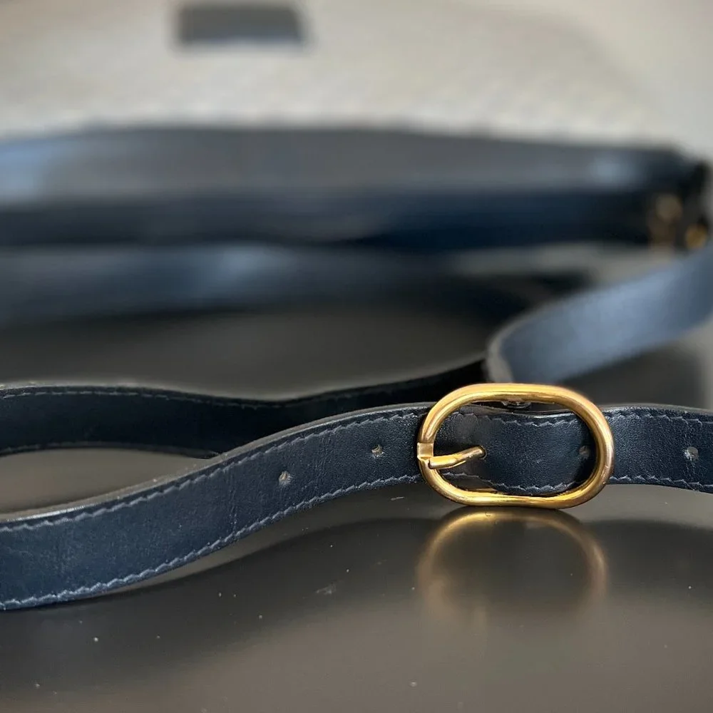 Gucci GG Vintage Hobo in Micro Monogram Canvas Navy/Gray - Picture 3 of 13